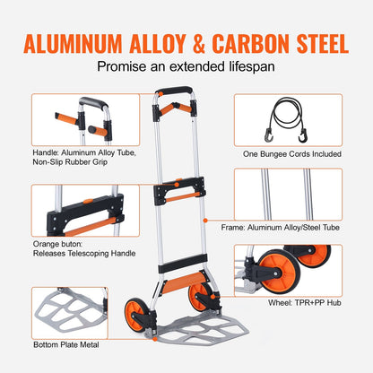 309 lb Folding Aluminum Hand Truck | NOVU CA