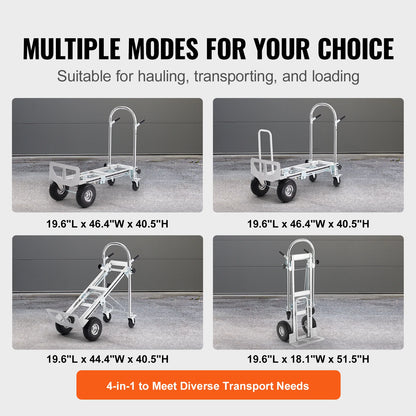 800/1,000 lb 4-in-1 Convertible Aluminum Hand Truck | NOVU CA