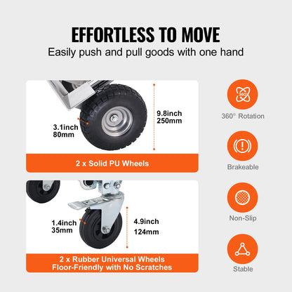 800/1,000 lb 4-in-1 Convertible Aluminum Hand Truck | NOVU CA