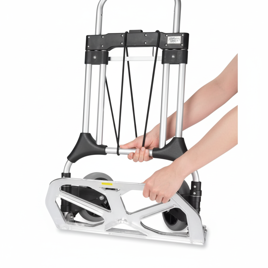 Folding hand truck folding demonstration