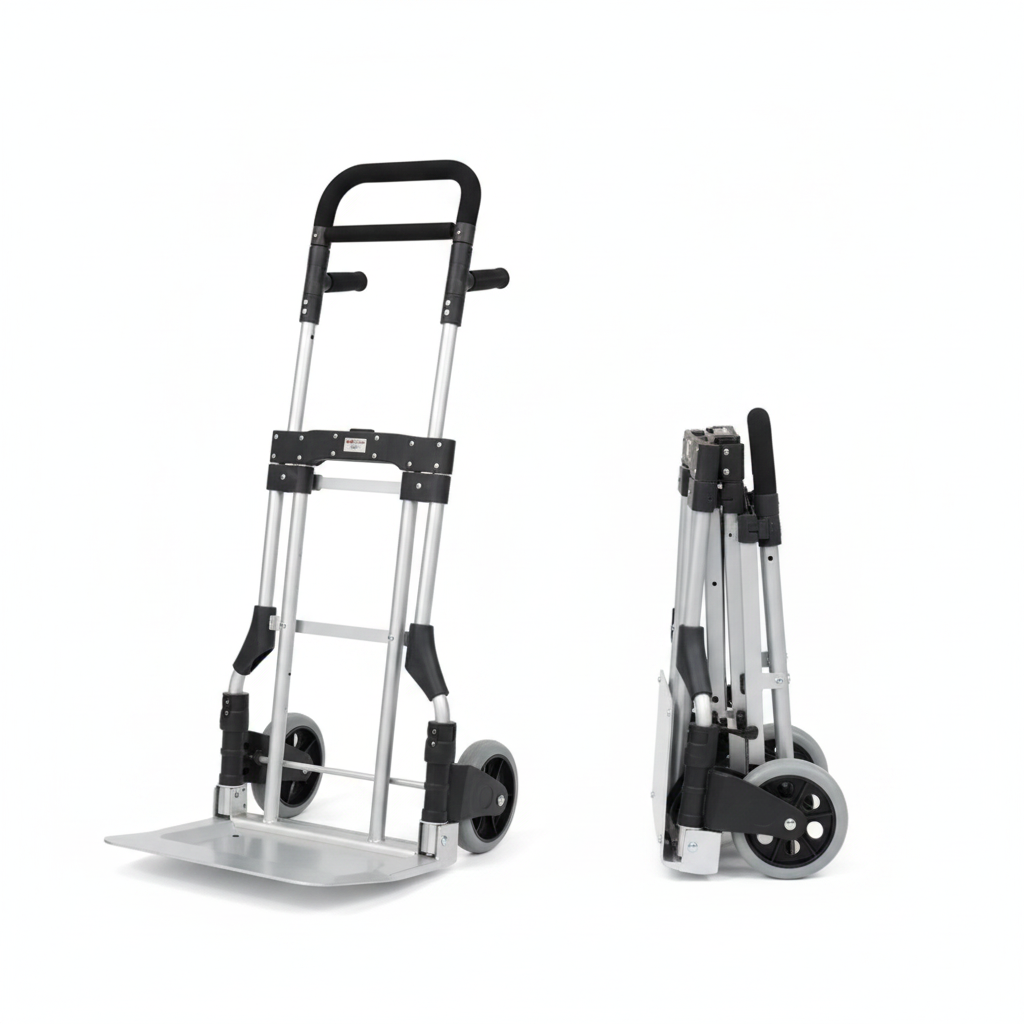 Folding hand truck, open and folded