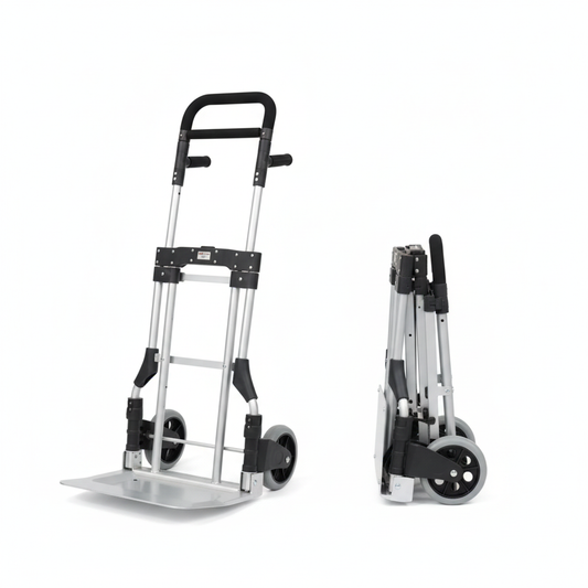 Folding hand truck, open and folded