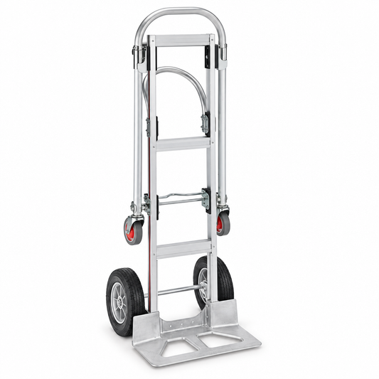 Front-left angle of the aluminum convertible hand truck