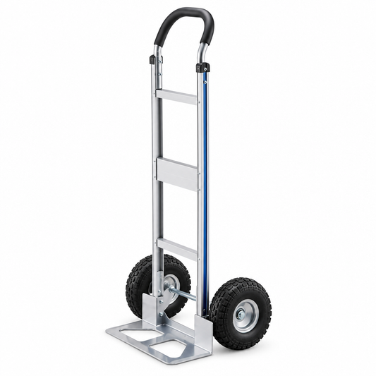 High-resolution three-quarter side view of the convertible hand truck