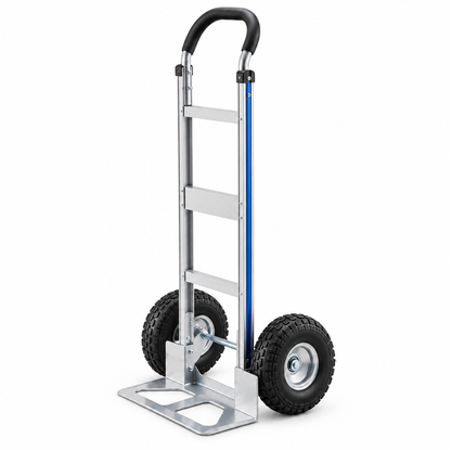 High-resolution front-left three-quarter view of the two-wheel hand truck